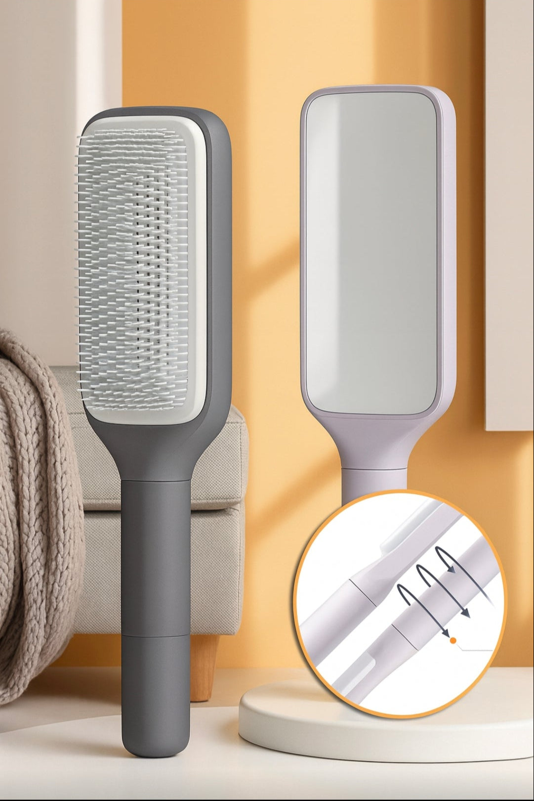 4 In 1 Self Cleaning Hair Brush